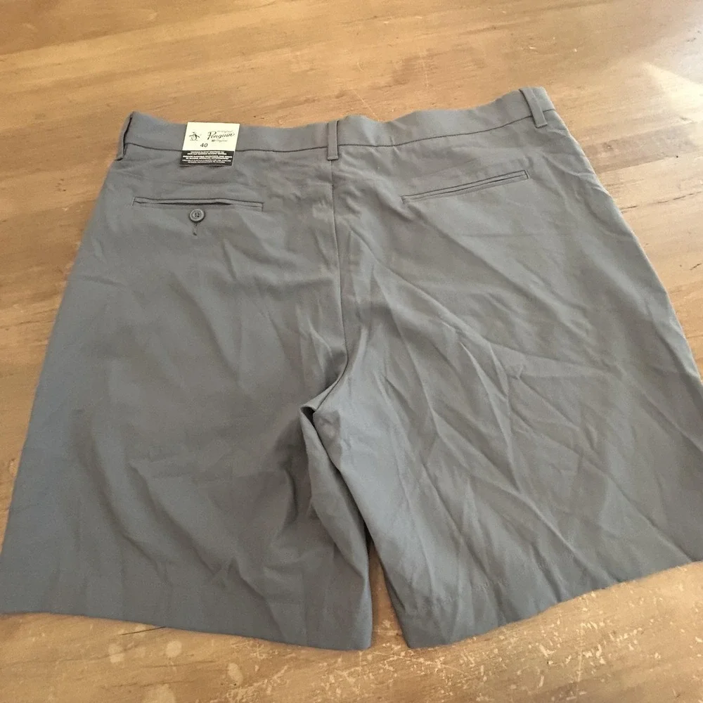Penguin‎ Shorts Mens 40 Gray Golf Stretch Moisture Wicking Easy Care Performance